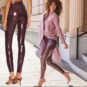 SPANX FAUX LEATHER LATEX LEGGINGS!😍😍😍